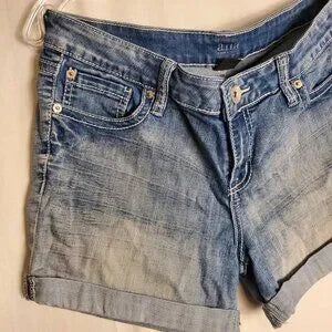 Ana Womens Blue Jean Rolled Leg Shorts Sz 30