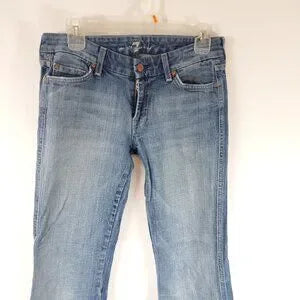 7 Jeans 7 For All Mankind Womens Blue Wash A Pocket Boot Cut Jeans Sz 27