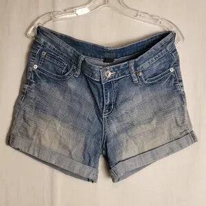 Ana Womens Blue Jean Rolled Leg Shorts Sz 30