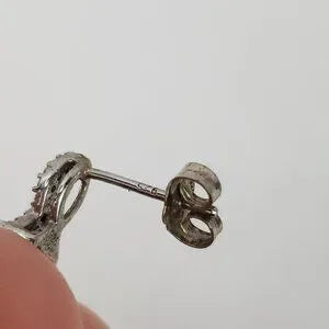 Beautiful Blue Topaz 925 Sterling Silver Precious Stone Ribbon Earrings NIB