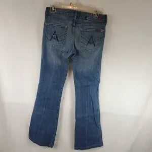7 Jeans 7 For All Mankind Womens Blue Wash A Pocket Boot Cut Jeans Sz 27