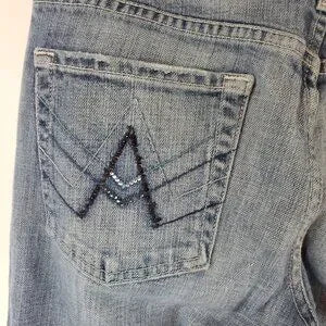7 Jeans 7 For All Mankind Womens Blue Wash A Pocket Boot Cut Jeans Sz 27