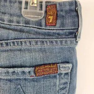 7 Jeans 7 For All Mankind Womens Blue Wash A Pocket Boot Cut Jeans Sz 27
