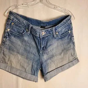 Ana Womens Blue Jean Rolled Leg Shorts Sz 30