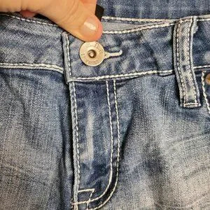 Ana Womens Blue Jean Rolled Leg Shorts Sz 30