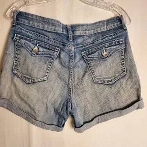 Ana Womens Blue Jean Rolled Leg Shorts Sz 30